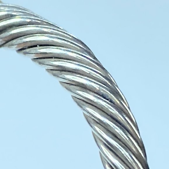 David Yurman Sterling 925 18K station Rope Cable cuff bangle 28.4g 7.5" JR7989 - Picture 11 of 11